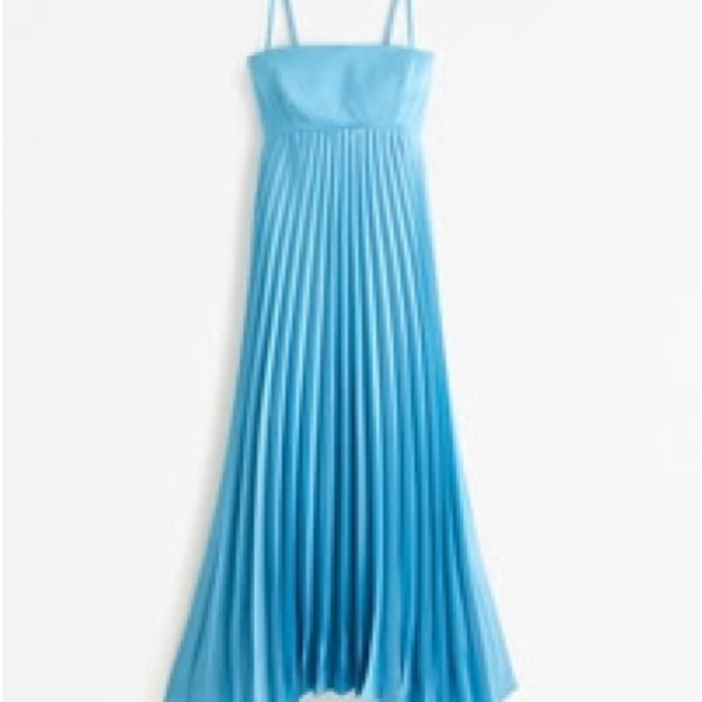 The A&F Giselle Clasp-Back Pleated Midi Dress